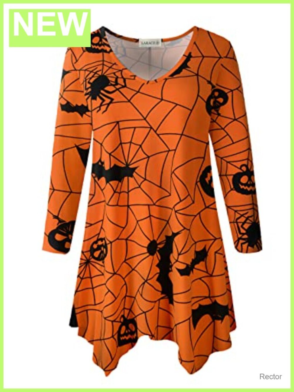 Plus Size V-Neck 3/4 Sleeve Asymmetrical Tunic Top